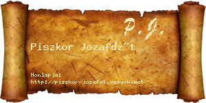 Piszkor Jozafát névjegykártya